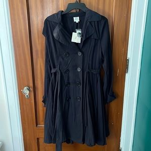 NWT DRA/Anthropologie navy trench coat size medium